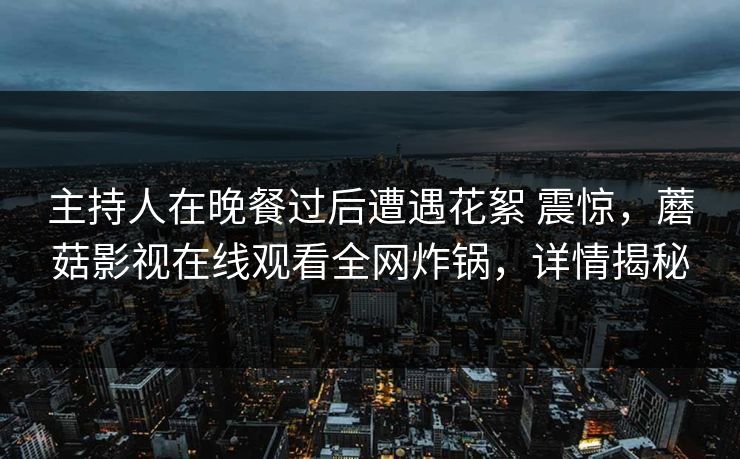 主持人在晚餐过后遭遇花絮 震惊，蘑菇影视在线观看全网炸锅，详情揭秘